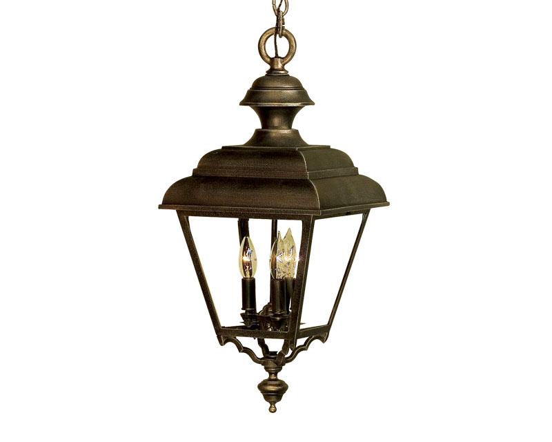 Plymouth, Large, aluminum, Ceiling Mount, chain, Clear glass, (4) 25W B10, 120V